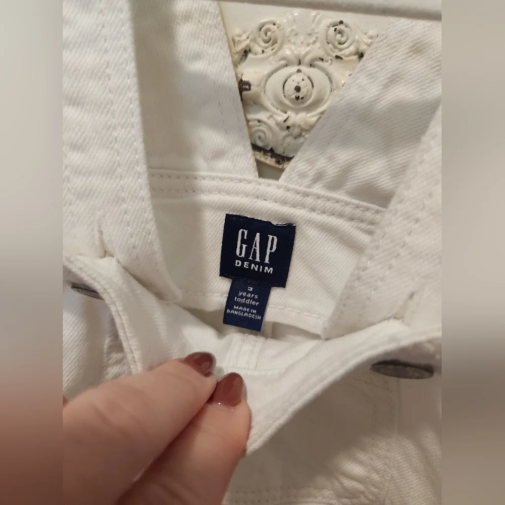 Gap White Denim Overalls